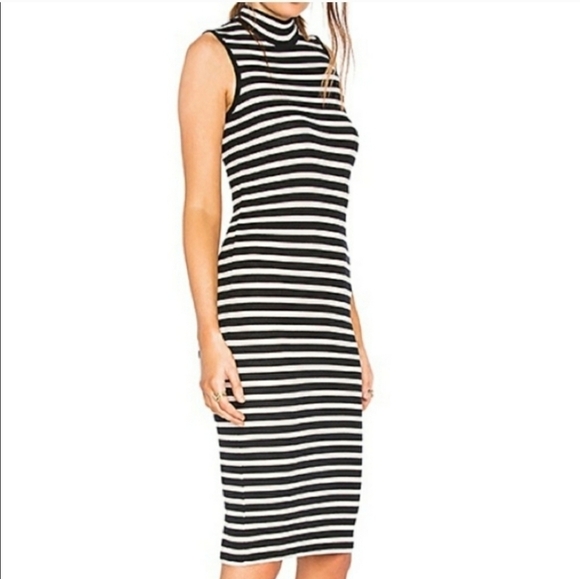 ATM Anthony Thomas Melillo Sleeveless Striped Mock Neck Ribbed Knit Dress XS - Picture 5 of 9
